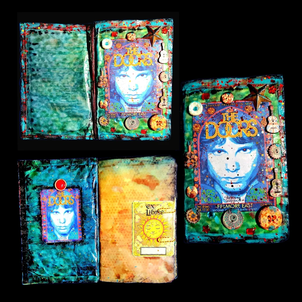 The Doors  Music Inspired Junk Journal Handmade Vintage Retro Creative Notebook